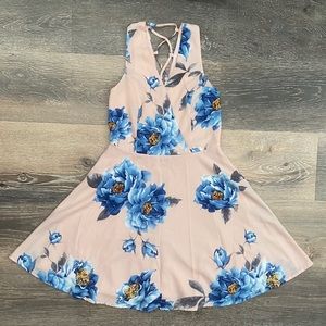 lulus blush pink floral skater dress!